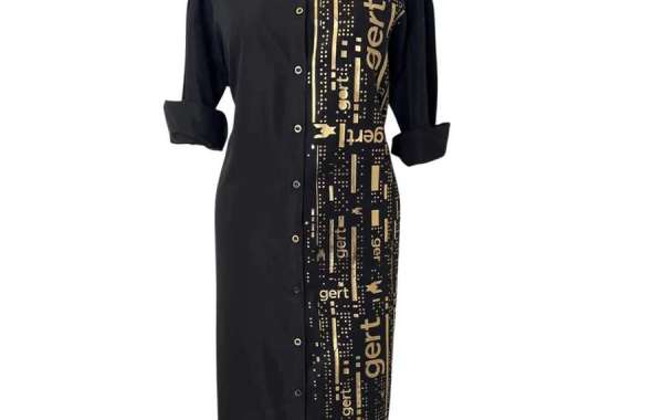 Embrace Elegance with the Timeless Appeal of a Black and Gold Shirt Dress